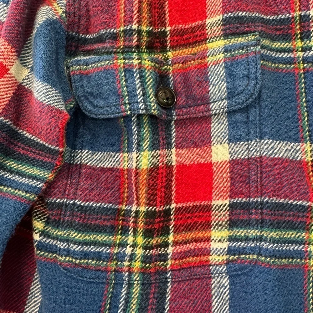 Polo  Ralph Lauren Red and Blue Casual Button Down Shirt Plaid Cotton / XSM